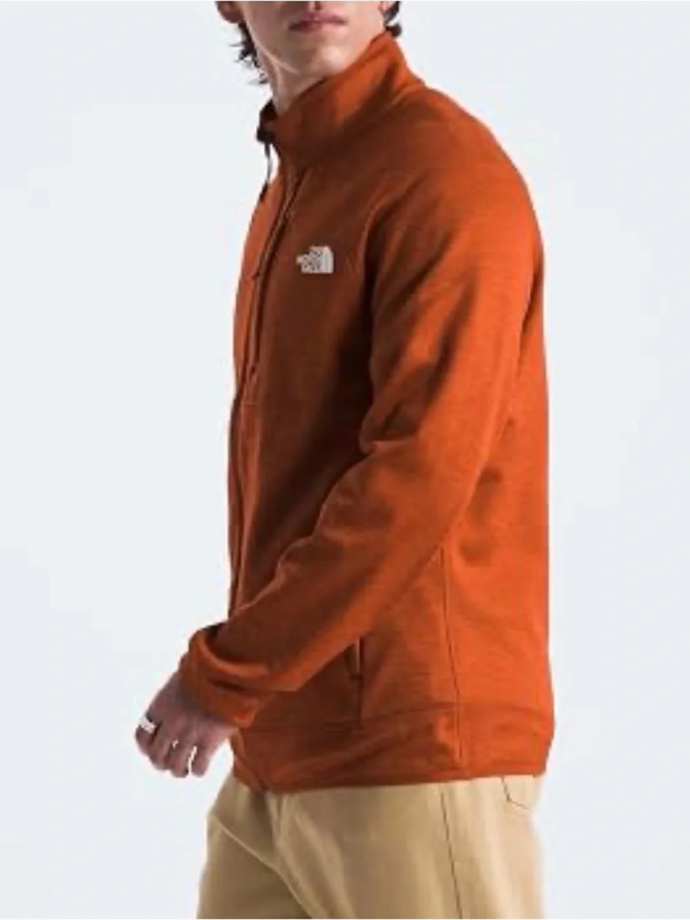 The North Face Men’s Zip-Up Fleece Sweater - Rust Orange